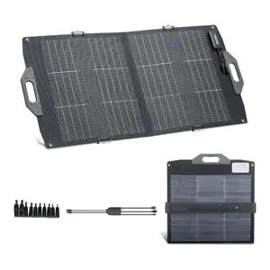 fathersdaygift VEVOR 100W Bifacial Solar Panel, 16BB N-Type Foldable Monocrystalline Solar Panel Charger 24 Efficiency, Portable with MC4 Output, USB-A (QC3.0), Type-C DC Ports for Power Stations Camping Hiking