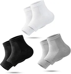 Moisturizing Socks,toeless Socks for Women for Dry Cracked Heel Treatment,Cracked Heel,msilicone Socks for Women (One Size-3 Pairs)