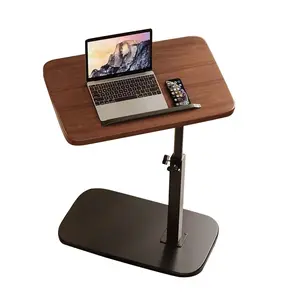TV Tray Table, Sofa Armrest Tray Table for Couch, 360° Swivel Height Adjustable End Table, Snack Side Table with Phone and Tablet Slot