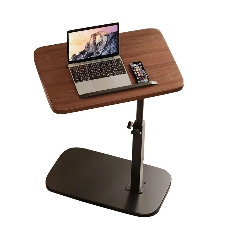 TV Tray Table, Sofa Armrest Tray Table for Couch, 360° Swivel Height Adjustable End Table, Snack Side Table with Phone and Tablet Slot