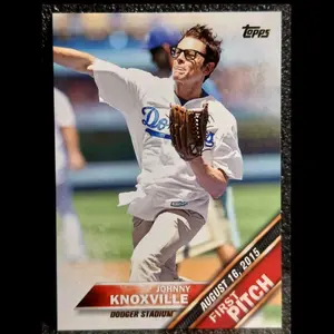 Topps Johnny Knoxville First Pitch Card August 16 2015 Dodger Stadium Baseball Trading Card