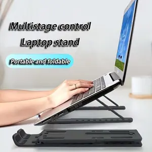 Adjustable Height Foldable Laptop Stand, Cooling Base, Portable Desktop Tablet Holder, Compatible with All 10-15.6 Inch Laptops and Ipads