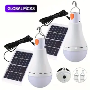 Solar-Powered LED Light Bulb, Emergency Light Bulb with 3 Lighting Modes, Portable Night Light for Garden, Camping and Fishing