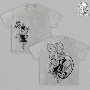 Witch Hat Atelier - Qifrey Graphic Tee Vintage Washed Shirt Unisex Streetwear Anime Merch Master Qifrey Tee Fantasy Manga T-Shirt Gift for Anime Lovers