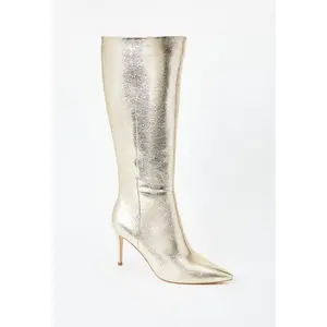 JUST FAB Women's Knee High Boots Pointed Toe Stiletto Boots for Fall & Winter  Boots for Casual, Work & Night Out