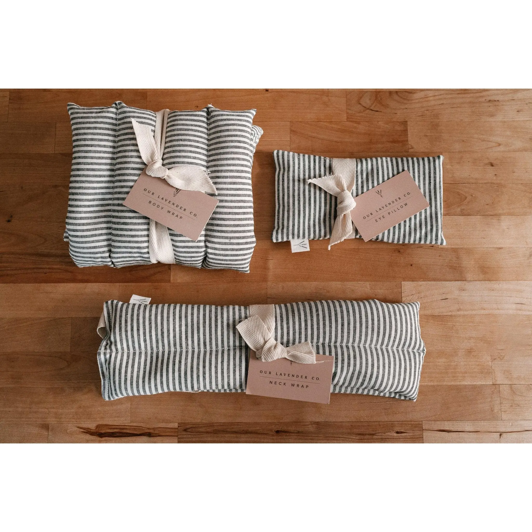 2-Piece Linen Blend Handcrafted Relaxation Aid Bundle - Weighted Body Wrap, Neck Wrap, 28 Inches x 4.5 Inches Eye Pillow