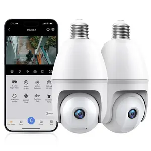 WESECUU 3MP Light Bulb 5G&2.4G WiFi Security Cameras Wireless Bulb Cameras for Home Security Compatible with Alexa