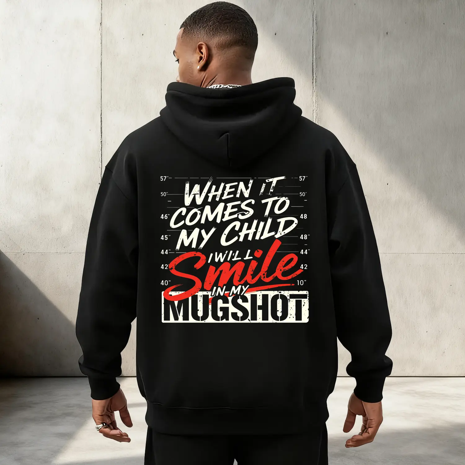 Men's Retro Vintage H-Type Ribbed Dadcore Hoodie - Cotton-Polyester, Sporty Slightly Loose Longsleeves, Funny Graphic Print, Soft Stretchable Wrinkle-Resistant, Black, Ideal for Autumn Winter Casual Outings