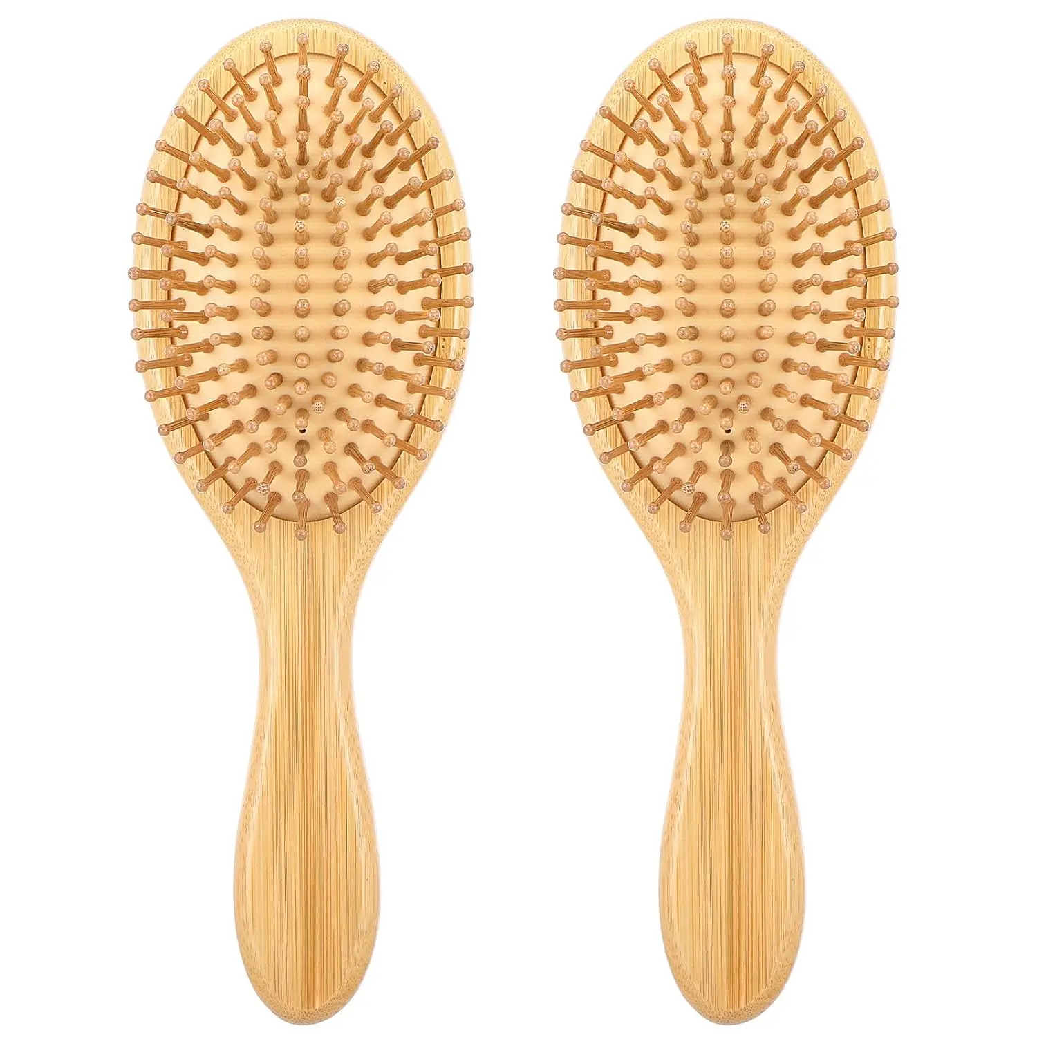 Bamboo Hair Comb — Natural Wooden Wide-Toothed Detangling Comb: Promotes Hair Growth, Tames Frizz, and Massages the Scalp; Suitable for Dry, Curly, Thick, Fine, and Straight Hair.