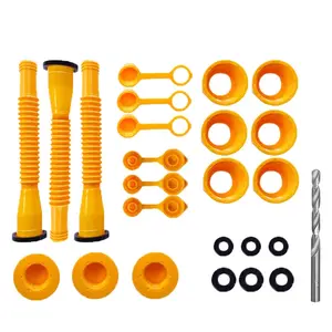 Gas Can Spout & Nozzle Replacement Kit (3 Pack-Yellow) with all gaskets pre-installed, ready for immediate use, fits 1/2/5/10 gallon gas cans and is easy to operate.-MM1