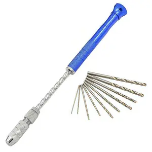 1pcs Hand Drill with Spare Drill Bits for Jewelry and Watch Maintenance, Portable Hand Tools for Watch Repair and DIY Projects