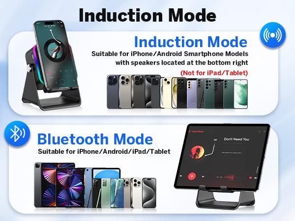 Wireless Induction Audio Speaker Stand, 5in1 Cellphone Holder, 3500mAh Rechargeable Emergency Power Bank, 360° Adjustable Mobile Tablet Stand with Colorful Ambient Light Gifts for Men Women, TikTokShopHolidayHaul Wireless Induction Audio Speaker Stand, 5in1 Cellphone Holder, 3500mAh Rechargeable Emergency Power Bank, 360° Adjustable Mobile Tablet Stand with Colorful Ambient Light Gifts for Men Women, TikTokShopHolidayHaul