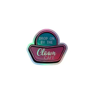 Cafe Holographic Sticker