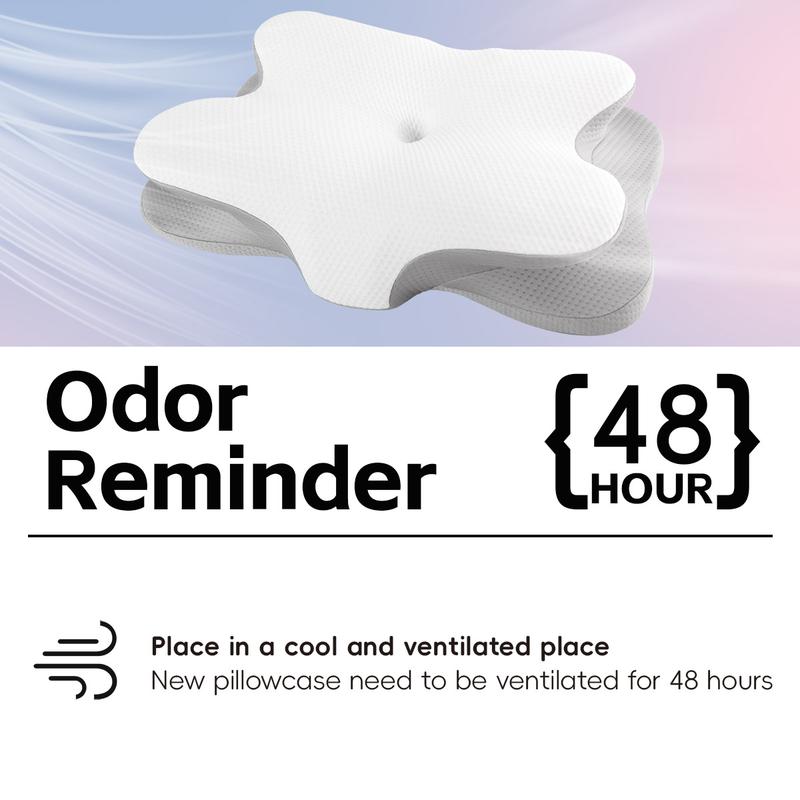 Cervical spine pillow for pain relief-Cervical spine pillow for side back stomach sleeper, ergonomic orthopedic support pillow, memory foam for sleeping, cooling pillowcase, gray, Black Friday Halloween gift Christmas New Year gift