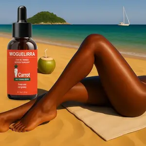 Carrot Tanning Gel, Sunless Tanning Intensifier, Sunless Self Tanner, Fresh & Non-Greasy Formula, Liquid Form, No Flammable Liquid