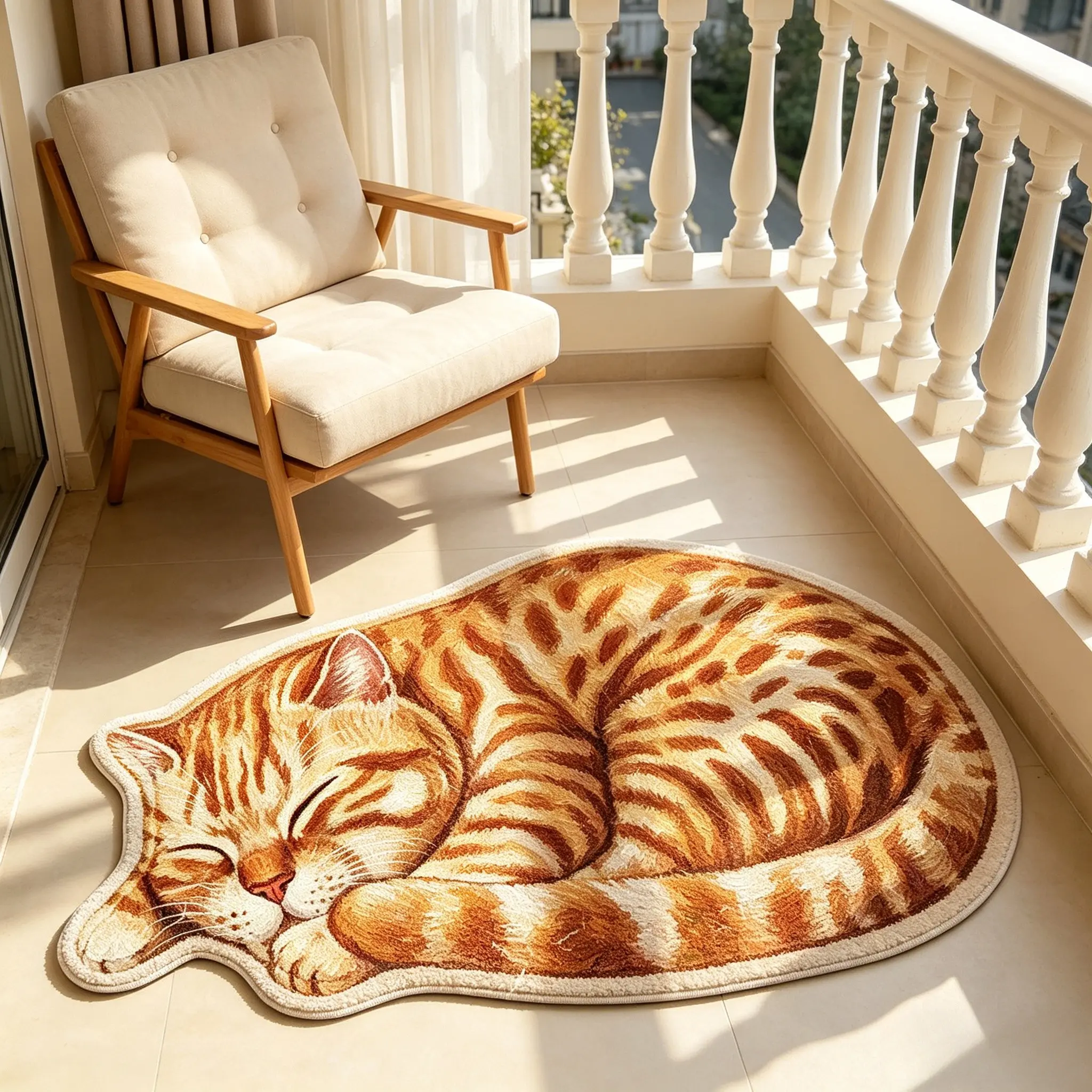 Creative Retro Cat Shaped Rug, Large Area Living Room Bedroom Carpet, Washable Plush Mat, Home Decor for Sofa, Bedside, Study Room