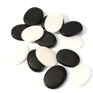 1.57 Inch Elliptical Energy Stone Heat Therapy Massage Set, Ideal for Head Body Foot Massage, Perfect for Beauty Salons and Home Use, 10 Pieces