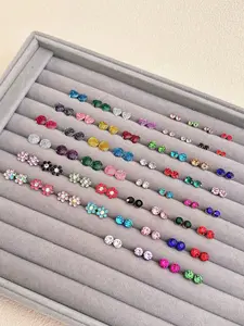 Rhinestone Decorated Stud Earrings, Fashionable Earrings for Women & Girls, Trendy All-match & Exquisite Jewelry for Birthday Gift, Ear Studs