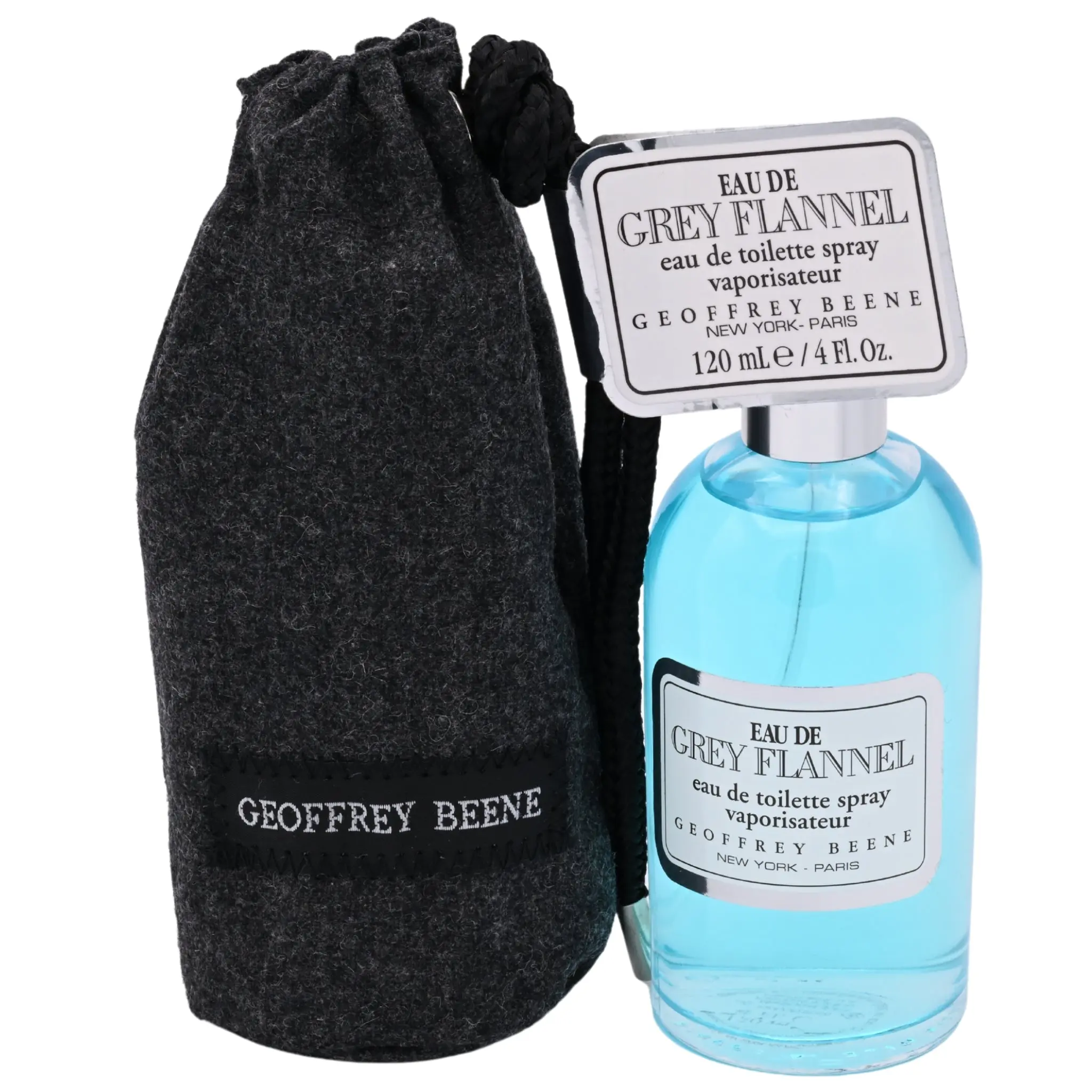 Geoffrey Beene Eau de Grey Flannel Men's EDT - 4oz Citrus Spicy Woody Citrusy Musky Zesty Scent, Screw-On Bottle-Shaped Fragrance, New in Box, Woody Scent, Citrusy Musky Scent
