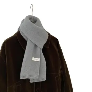 New Winter Women's Scarf Solid Color Knitted Wool Soft Waxy Korean Couple Versatile Fashion Warm Thickened Scarf with Innovative Soft Wax Texture