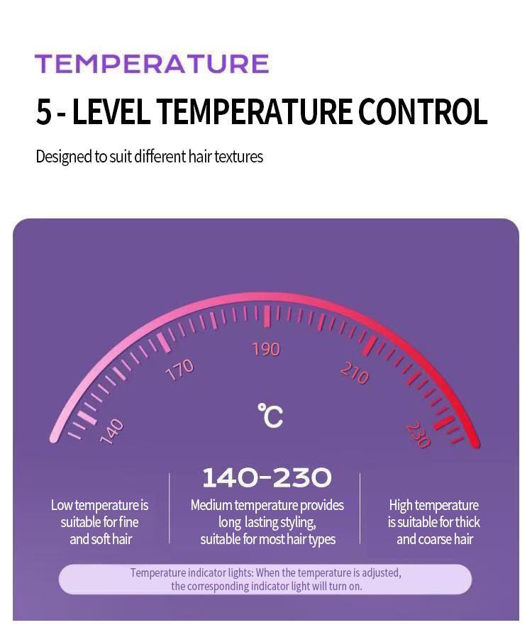 V-Shaped Clip - 30-second fast heat-up, ergonomic lightweight curling iron Multifunctional Styler hair straightener