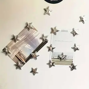10 Pcs Adorable Silver Star-Shaped Fridge Magnets for Creating Star Designs, Perfect for Adorning Refrigerators, Offices and Homes, Kitchen and Office Decor, Fridge Organization and Decorative Magnet Tools, Refrigerator Decorating Magnet