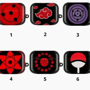 Akatsuki AirPods Case, Sharingan Narut0 AirPods Case For all Airpods Gen 1 2 3 4 & Pro 1, 2, 3 Aesthetic AirPods Case Cover