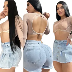 Comfortable Women's Denim Pants - Falda Short Bottom for Streetwear - Minimalist Lady Basic - Soft Fabric, Loose Fit, Day & Winter Wear - Suits, Jean