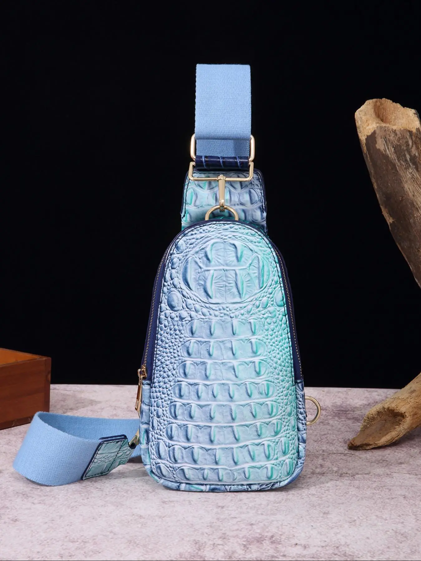 Women's Random Crocodile Pattern Fanny Pack, Fashionable Bag for College, Zipper Chest Bag for Women Daily Used, Casual Trendy Versatile Belt Bag, Gir