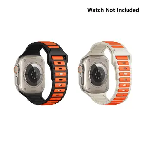 2-pack：Dual-Tone Cool Wave Silicone Band for Apple Watch Ultra 3/2/1 & Series 11/10/9/8/7/6/5/4/3/2/1/SE, size 42/44/45/46/49mm – Comfortable, Perfect for Outdoor Sports. (Watch Not Included) 2-pack 2 colors ，The Best Combination of Watch Straps