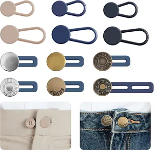 12 count Button Extenders for Jeans, Pants -  Extenders for Women & Men, No Sewing  Waistband Extension 1-1.8 Inches