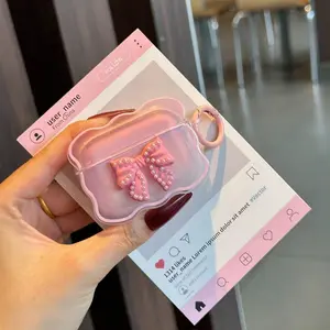 Bluetooth-compatible Earphone Case with Bow Design, Perfect Valentine's Day Gift for Apple iPhone 2nd & 4th Generation Pro Users