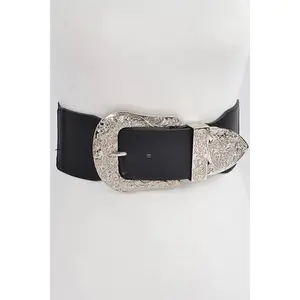 Andrea Statement Stretch Belt-Silver