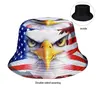 Eagle Pattern Patriotic American Flag Bucket Hat, Graphic Hats, Double-Sided Wearable Sun Cap with Stars and Stripes, Suitable for Independence Day Daily Outdoor Activities