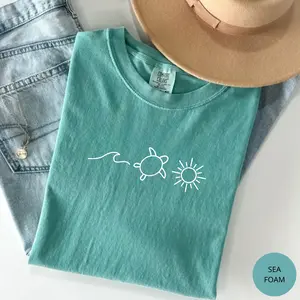 Comfort Colors Ocean Turtle Sun Summer T-shirt, Beach Bum Tee, Beach Tshirt, Comfort Colors,Comfortable Tee, Summer Tee, Gift For Her, Cotton Fabric