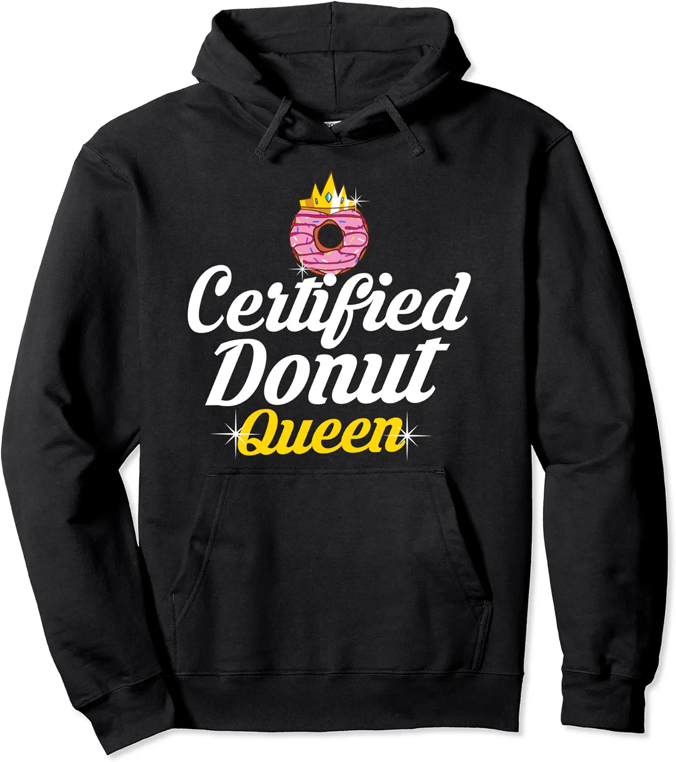 Funny Donut Gift For Girls Women Coon Certified Donut Queen Pullover Hoodie - Sabrinasmitl Shop 85B08QKPBYCK