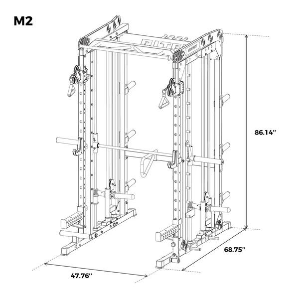 RitFit M2 Multi-Functional Modular Home Gym Smith Machine Tailored to All Fitness Levels, Home Exercise Equipment, Home Gym Rack