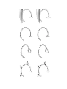 Fake Lip Ring, Silver Color Stainless Steel, Non-Piercing Lip Cuff, Lightweight Vampire Teeth Ring, for Women and Men