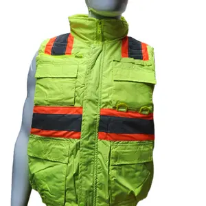New High Visibility Reflective Safety Sleeveless insulated jacket