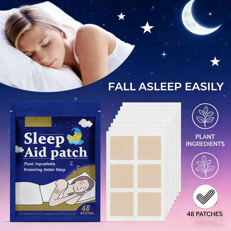 Botanical Formula Plant-Based Wearable Wrist-Ready Patches - 48 Patches Adult Sleep Aid, Stress Relief, Quick Relaxation, Sleep Quality Boost, Skin-Secure, Prop 65 Safe Night Routine Essential