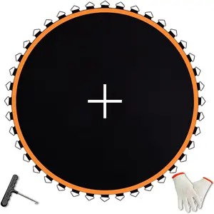 Mat, Fits 15 ft Frame Using 96 count 6.5 in Spring,  Replacement Mat for 15 ft , Compatible with 96 count 6.5 in Spring, Reinforce, UV-Resistant, with Spring Hook and Gloves