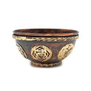 7 Chakras Metal Brown Smudge Bowl
