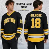 Happy Gilmore #18 Jersey Boston Adam Sandler 1996 Movie Ice Hockey Jersey Stitched , 90S Hip Hop Clothing for Party Casual Sportswear Athletic Shirts Gym Sweatwear