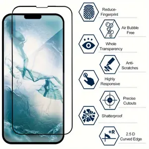 Ultra Clear Tempered Glass Screen Protector for iPhone 16 15 14 13 12 11 Pro Max with Easy Installation Guide