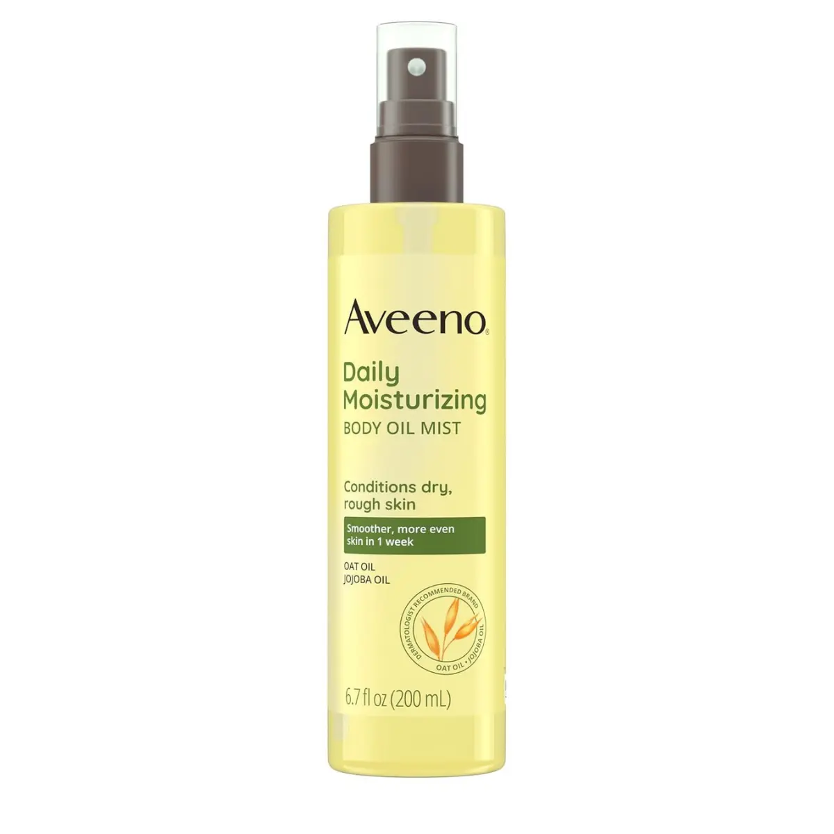 Aveeno Daily Moisturizing Body Oil Mist with Oat & Jojoba Oils - Paraben-, Silicone-Free Nourishing Spray for Rough, Dry, Sensitive Skin - 6.7 fl. oz for Smoother, More Even Skin
