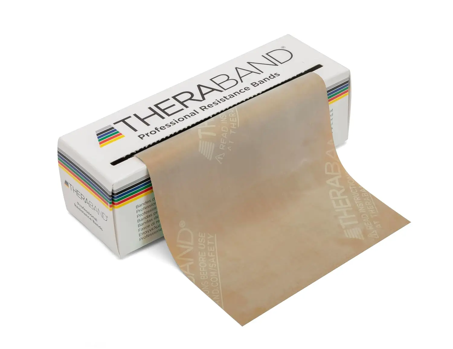 THERABAND 2.4 lbs Resistance Bands, 6 Yard Roll Professional Latex Elastic Band For Upper Body, Lower Body, & Core Exercise, Physical Therapy, Pilates, Home Workouts, & Rehab, Tan, Extra Thin, Level 1