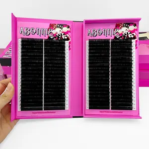 Abonnie Custom Logo Individual Eyelash Extensions Supplies Matte Lash Tray Silk Cashmere Extension Lash Extension 2 Boxed-packed Makeup Cosmetic