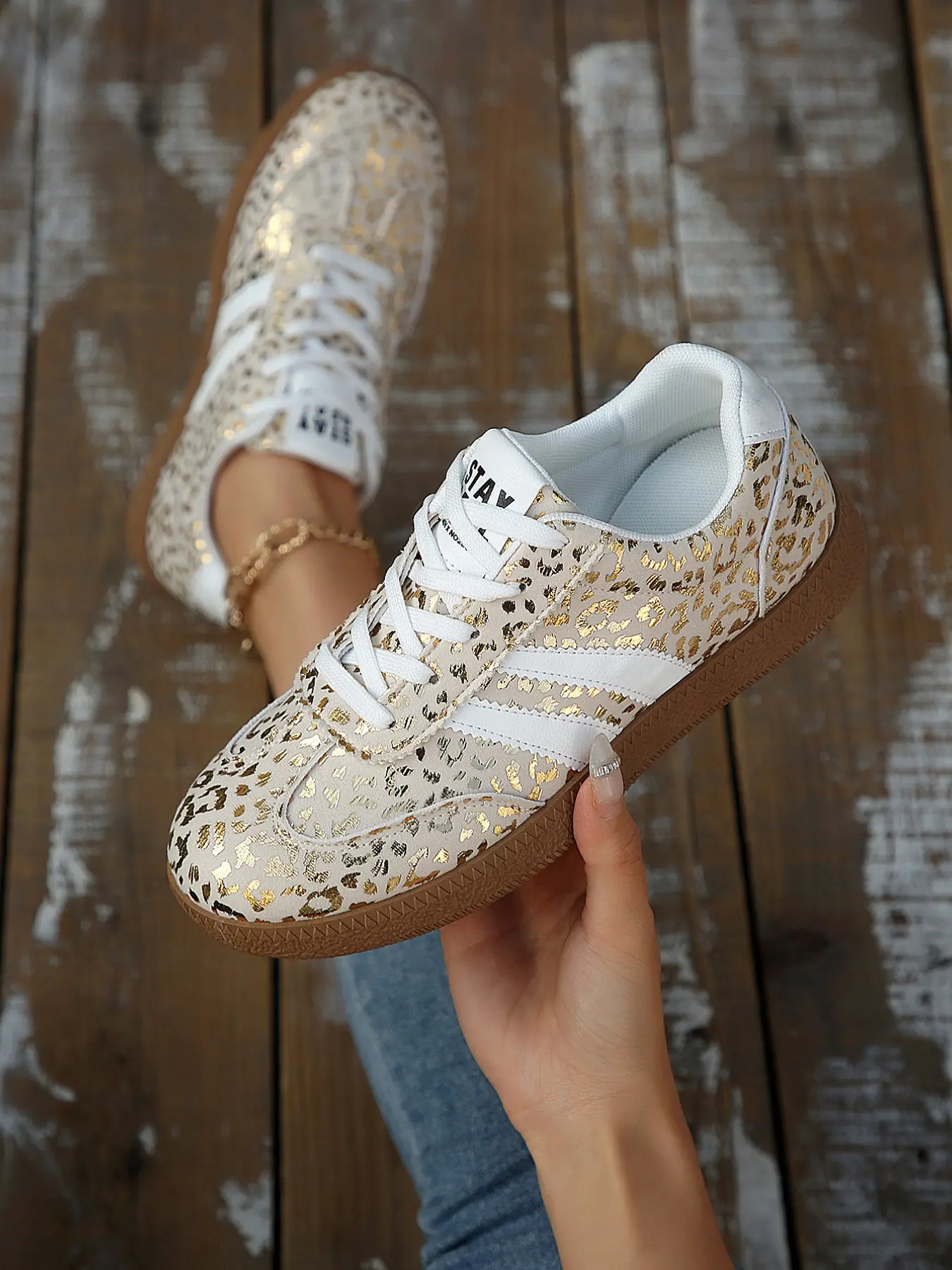 Women's Walking Shoes Lightweight Comfortable Training Lace-Up Fashionable Sporty Running Shoes Sport Shoes Outdoor Fashion, Casual PU Leather Rubber Sole