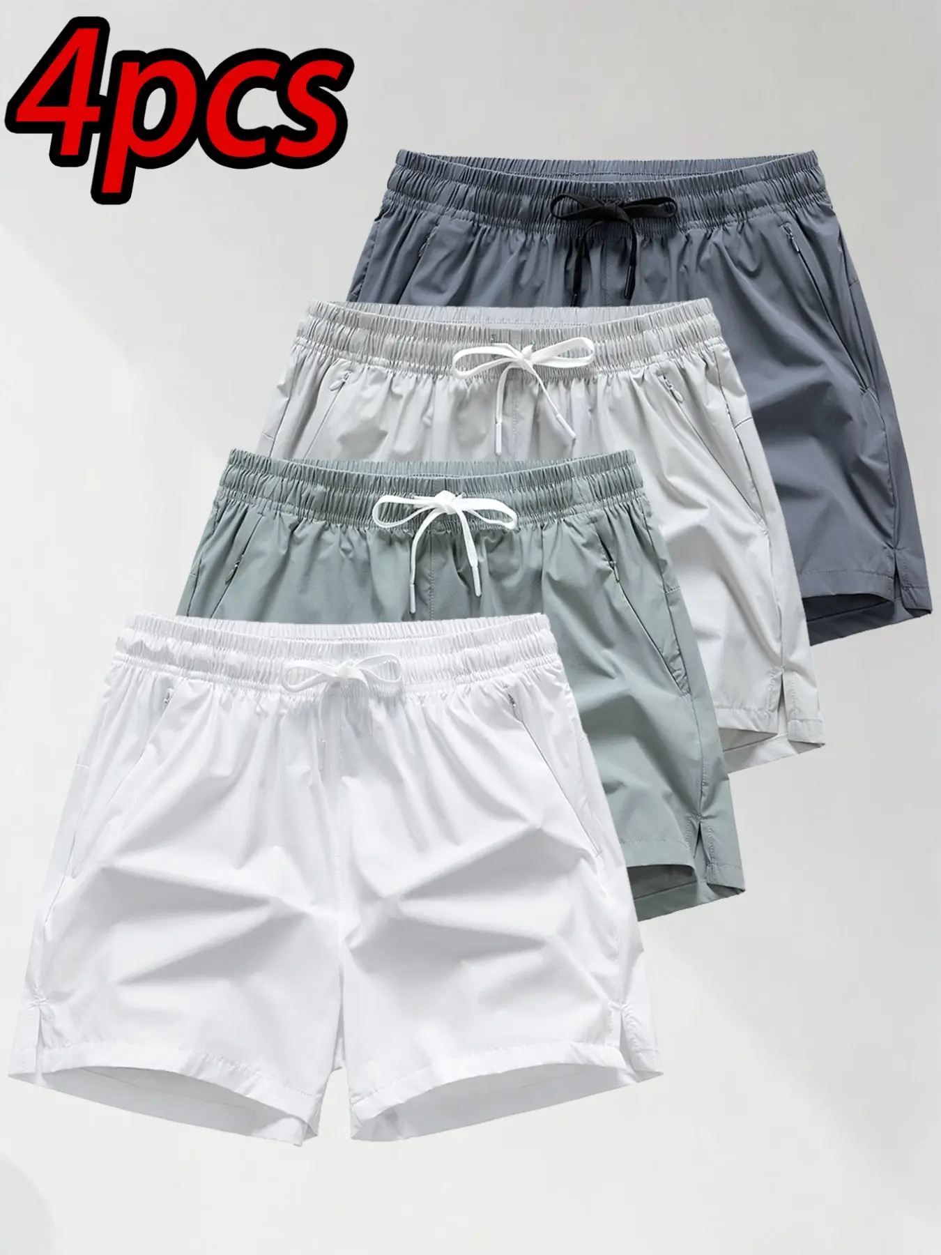 Men's Multi-Pack 5-Inch Workout Shorts, Athleisure Shorts, Activewear Shorts, Casual Sport Shorts, Breathable Sports Shorts, Quick-Dry Breathable Athletic Bottoms Running Shorts with Zip Pockets, Summer Fitness, Casual Style