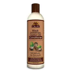 OKAY | Black Jamaican Castor Oil Conditioner | For All Hair Types & Textures | Revive - Moisturize - Grow Healthy Hair | with Argan Oil & Shea Butter | Free Of Parabens, Silicones, Sulfates , PALE YELLOW , 12 Oz